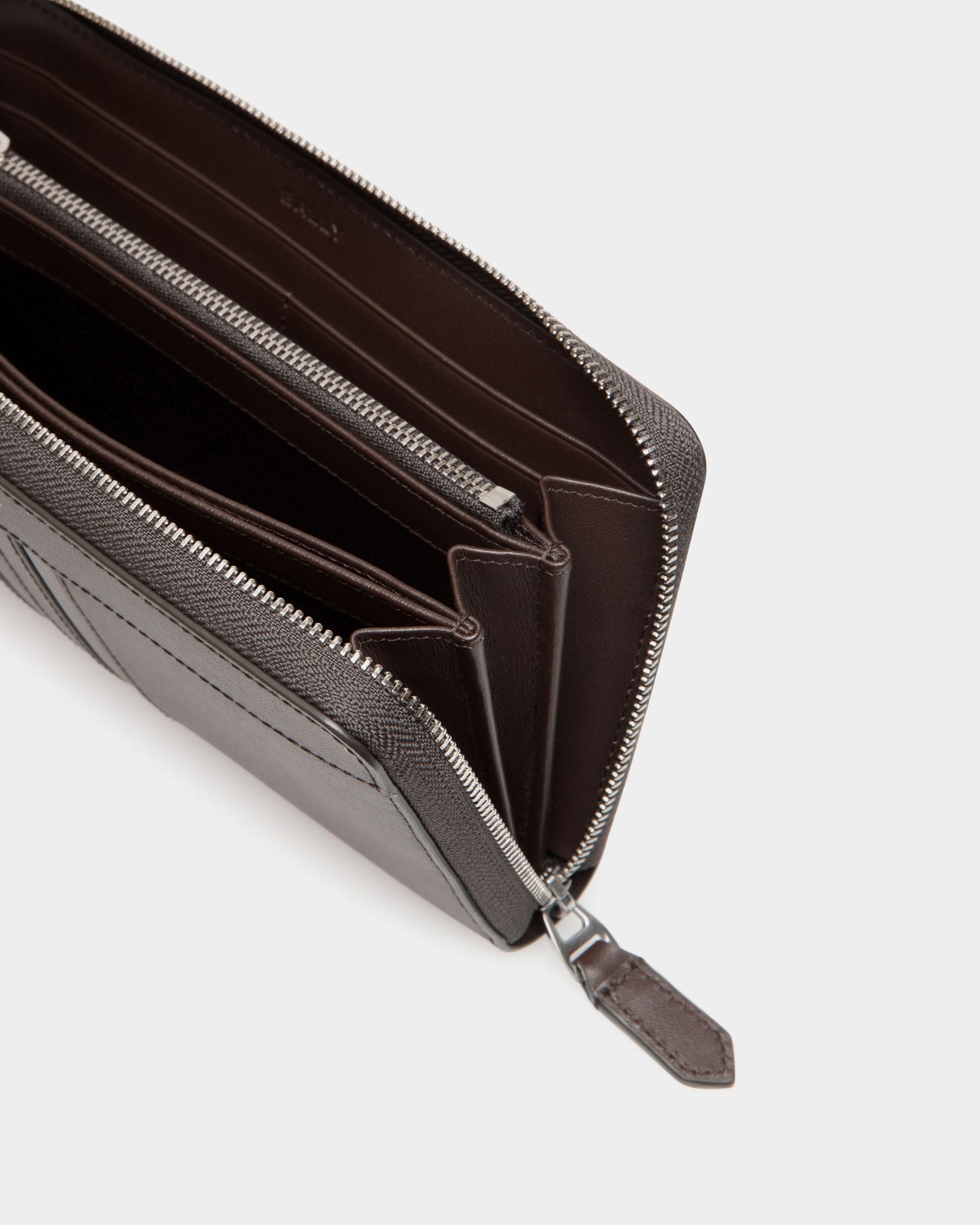 Bally Global - Mythos Zip Around Wallet in Ebano Recycled Leather - Brown