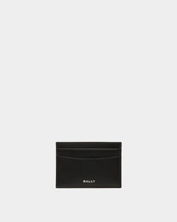 Deco Card Holder in Black Leather