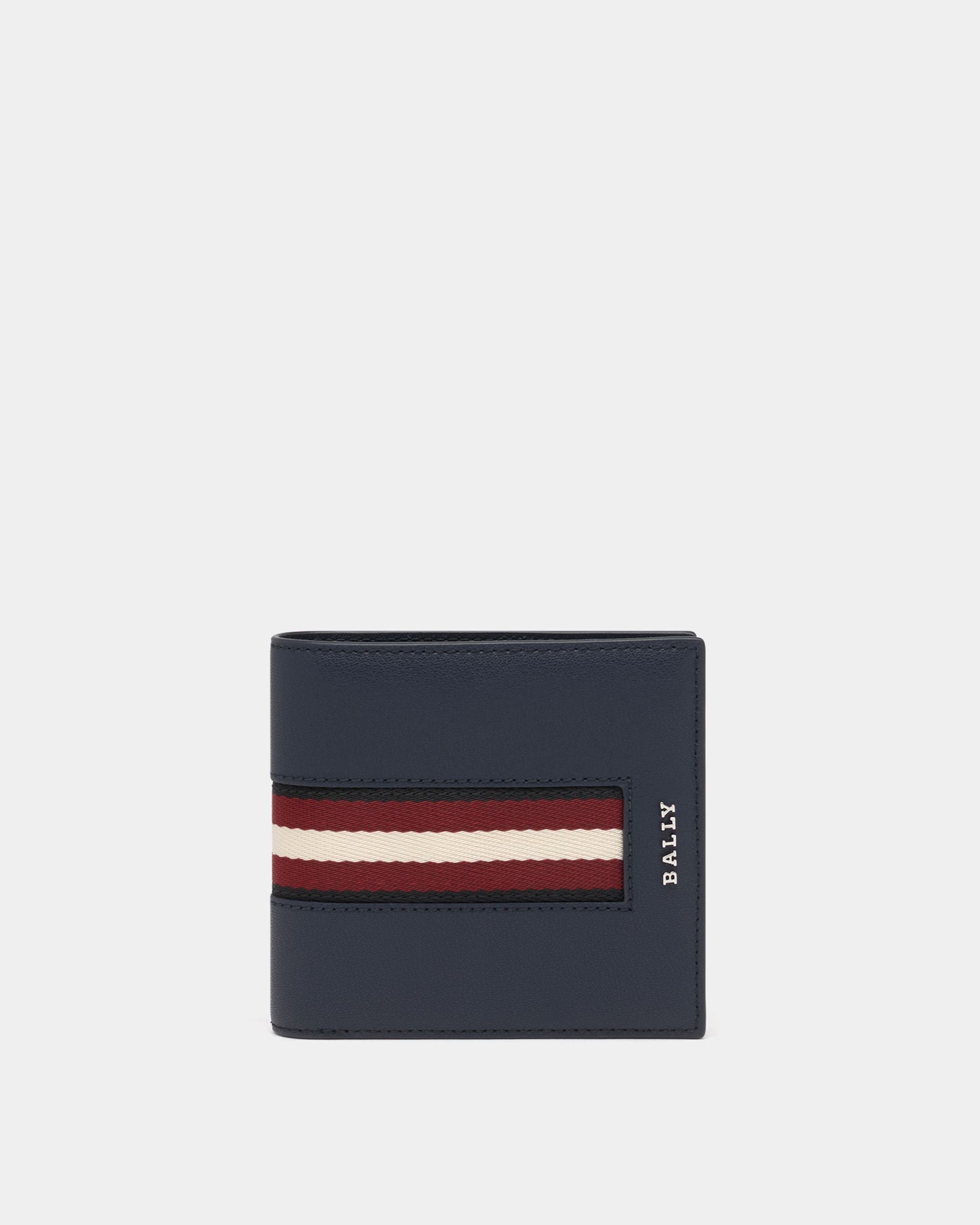 Bally Global - Coin Wallet in Navy Blue Leather With a Bally Ribbon - Blue