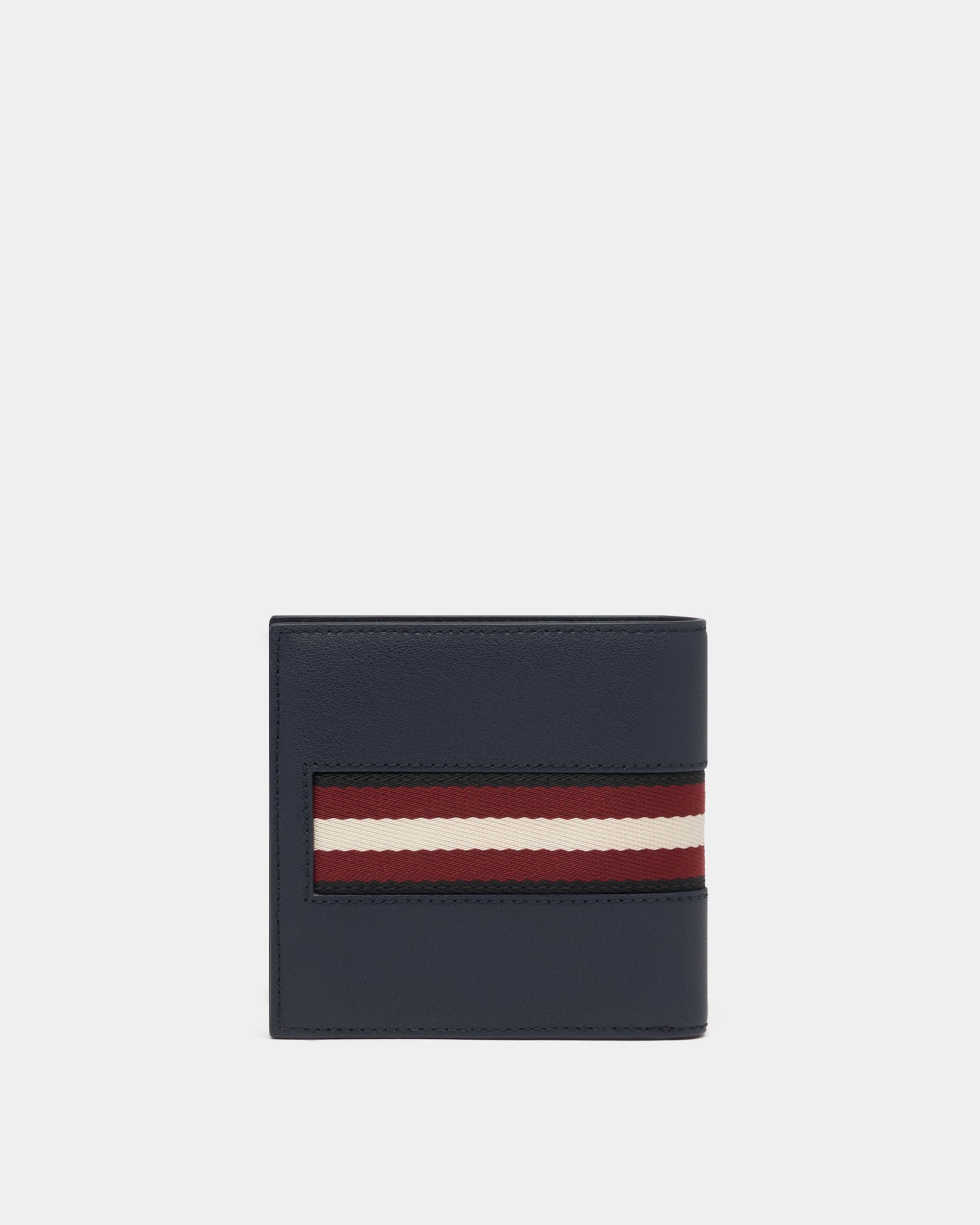 Bally Global - Coin Wallet in Navy Blue Leather With a Bally Ribbon - Blue
