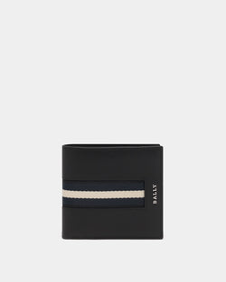 Coin Wallet in Black Leather With a Bally Ribbon