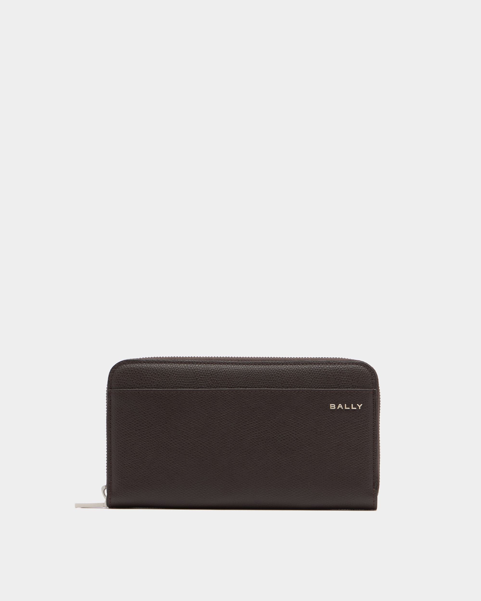 Bally Global - Bally Essential Zip Around Wallet in Ebano And Red Grained Leather - Multicolor