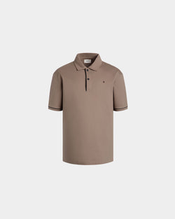 Polo In Brown Mix Poly And Cotton
