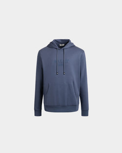 Hoodie in Blue Mélange Cotton