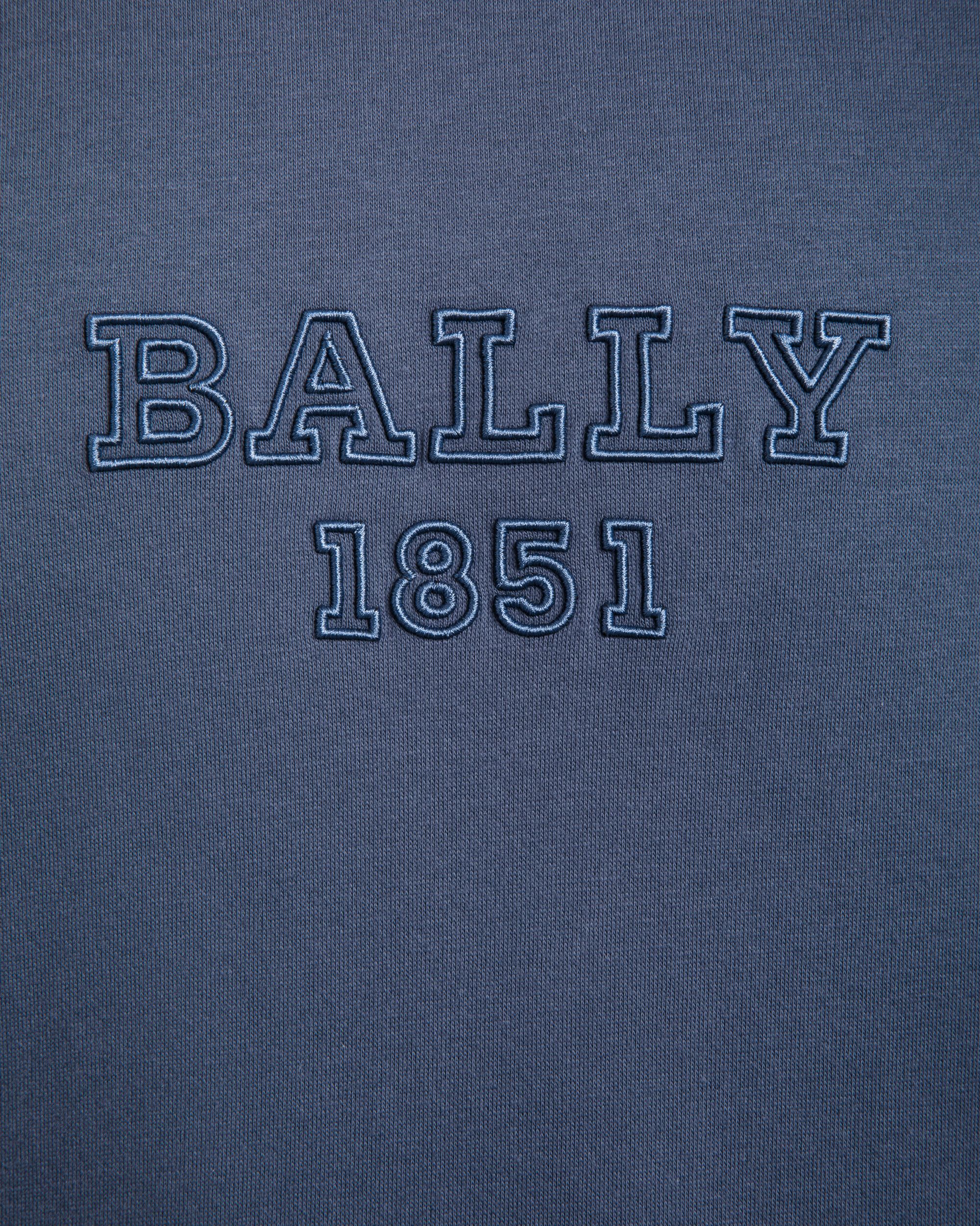 Bally Global - Hoodie in Blue Mélange Cotton - Blue