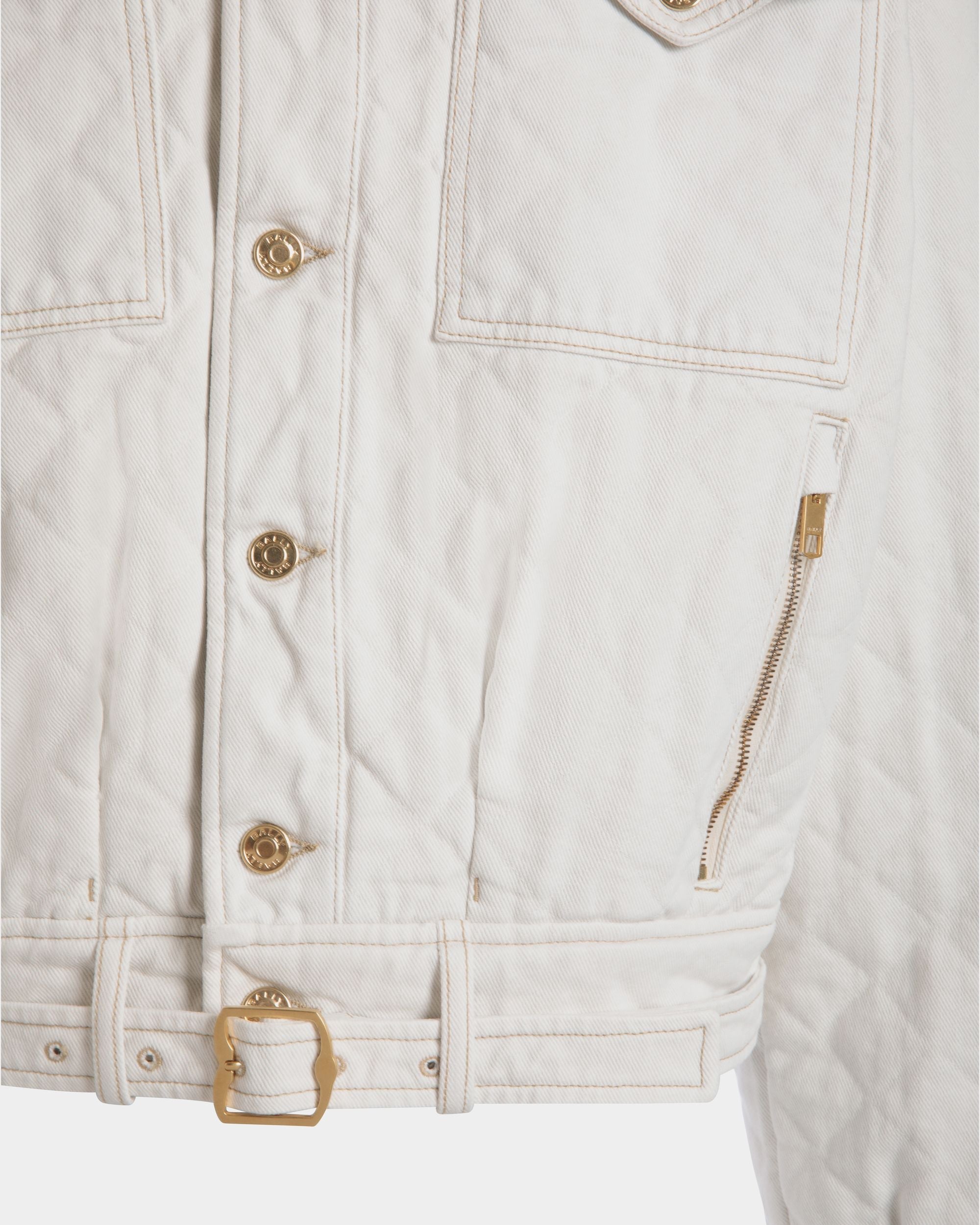 Bally Global - Blouson Bomber En Denim Bull Blanc - Blanc