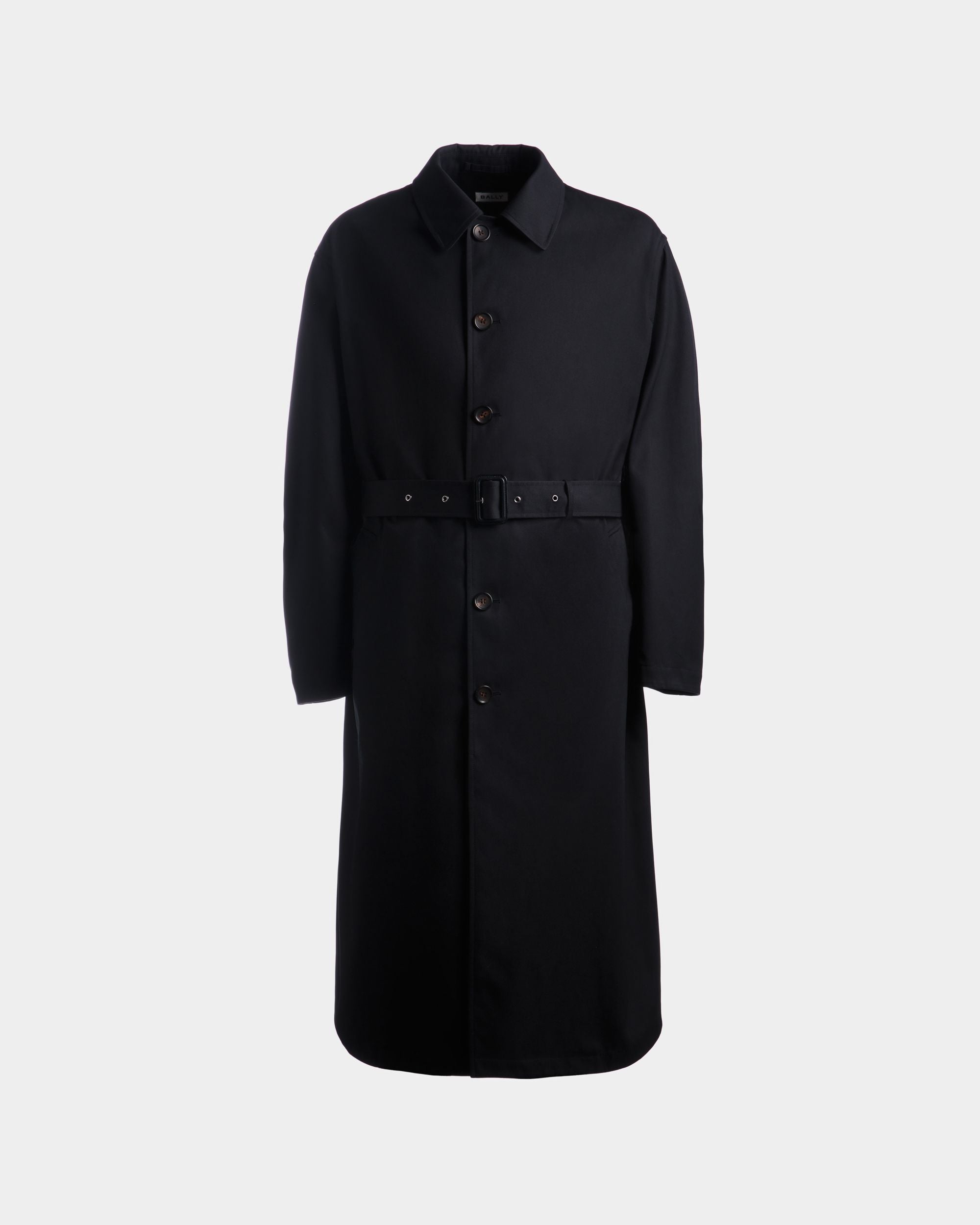 Bally Global - Gabardina De Mezcla De Algodón Navy Blue - Azul