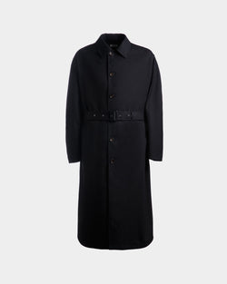 Trench Coat in Navy Blue Mix Cotton