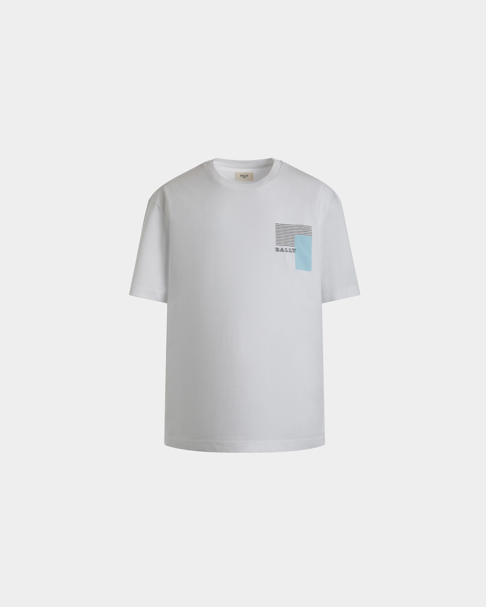 Bally Global - T-Shirt En Maille De Coton Blanche - Blanc
