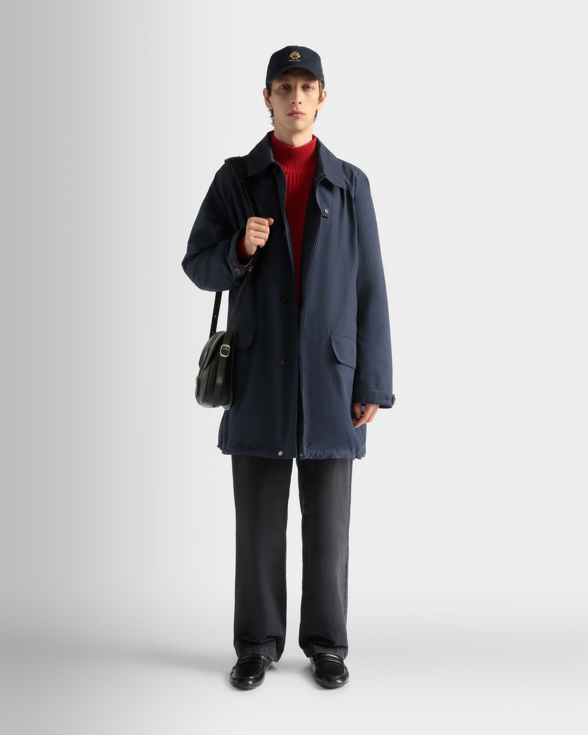 Bally Global - Abrigo De Nailon Navy Blue - Azul