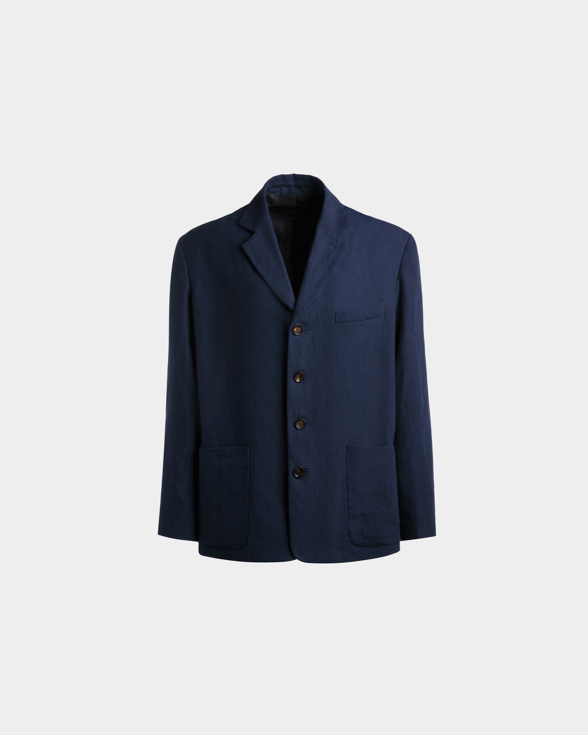 Bally Global - Chaqueta De Lino Navy Blue - Azul