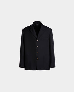 Chaqueta De Mezcla De Lana Navy Blue