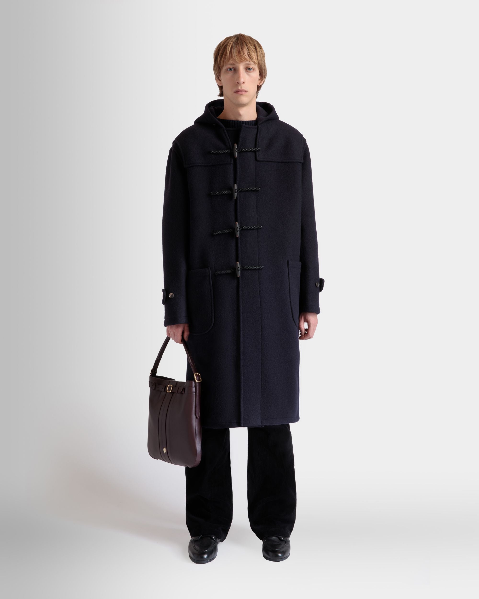 Bally Global - Abrigo Duffle De Lana Navy Blue - Azul