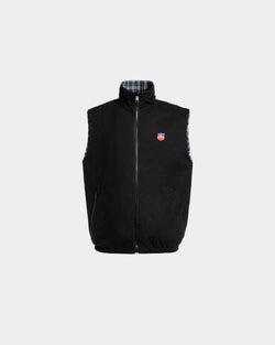 Reversible Vest in a Black Cotton Blend