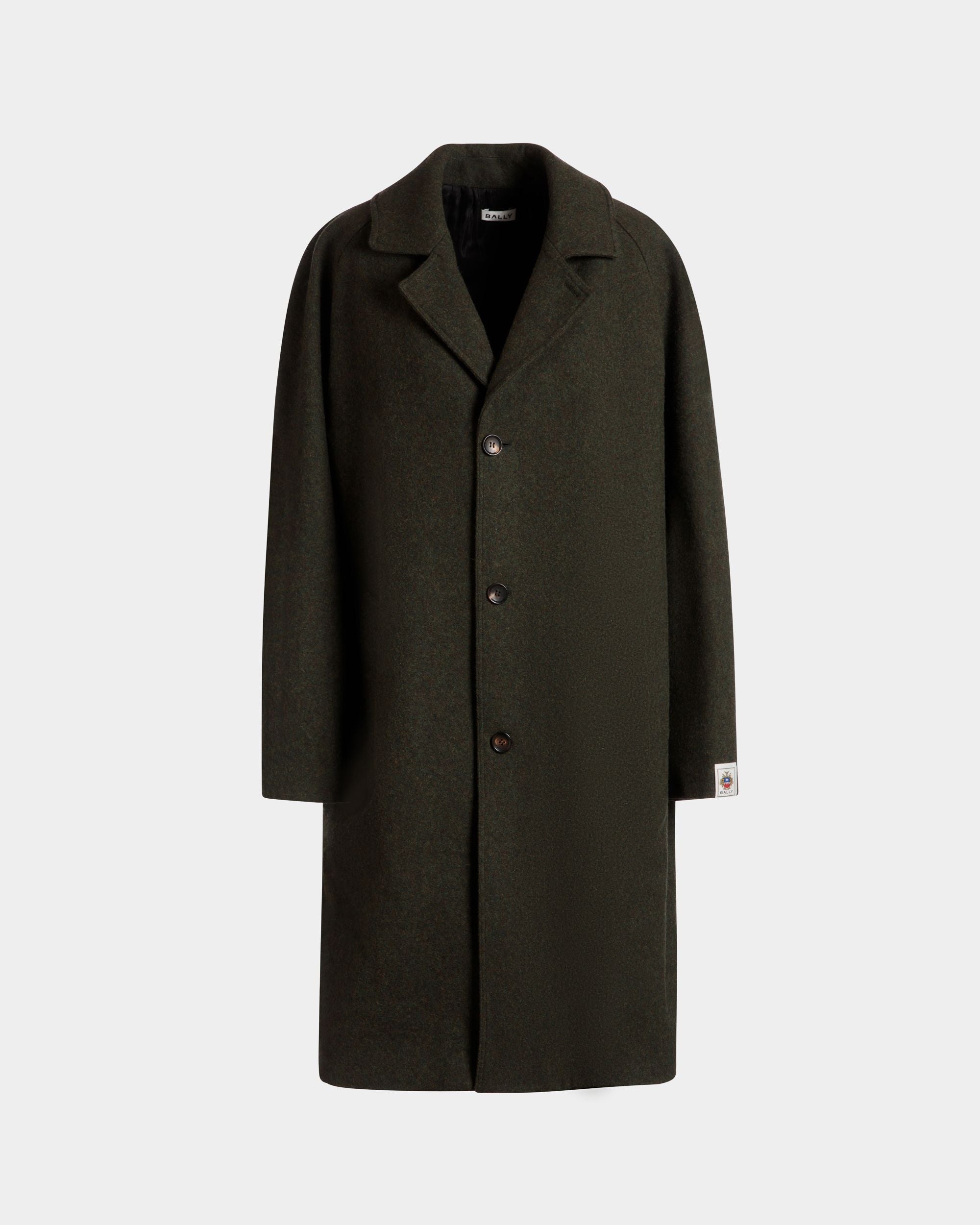 Bally Global - Abrigo De Botonadura Simple De Lana Verde Oscuro - Verde