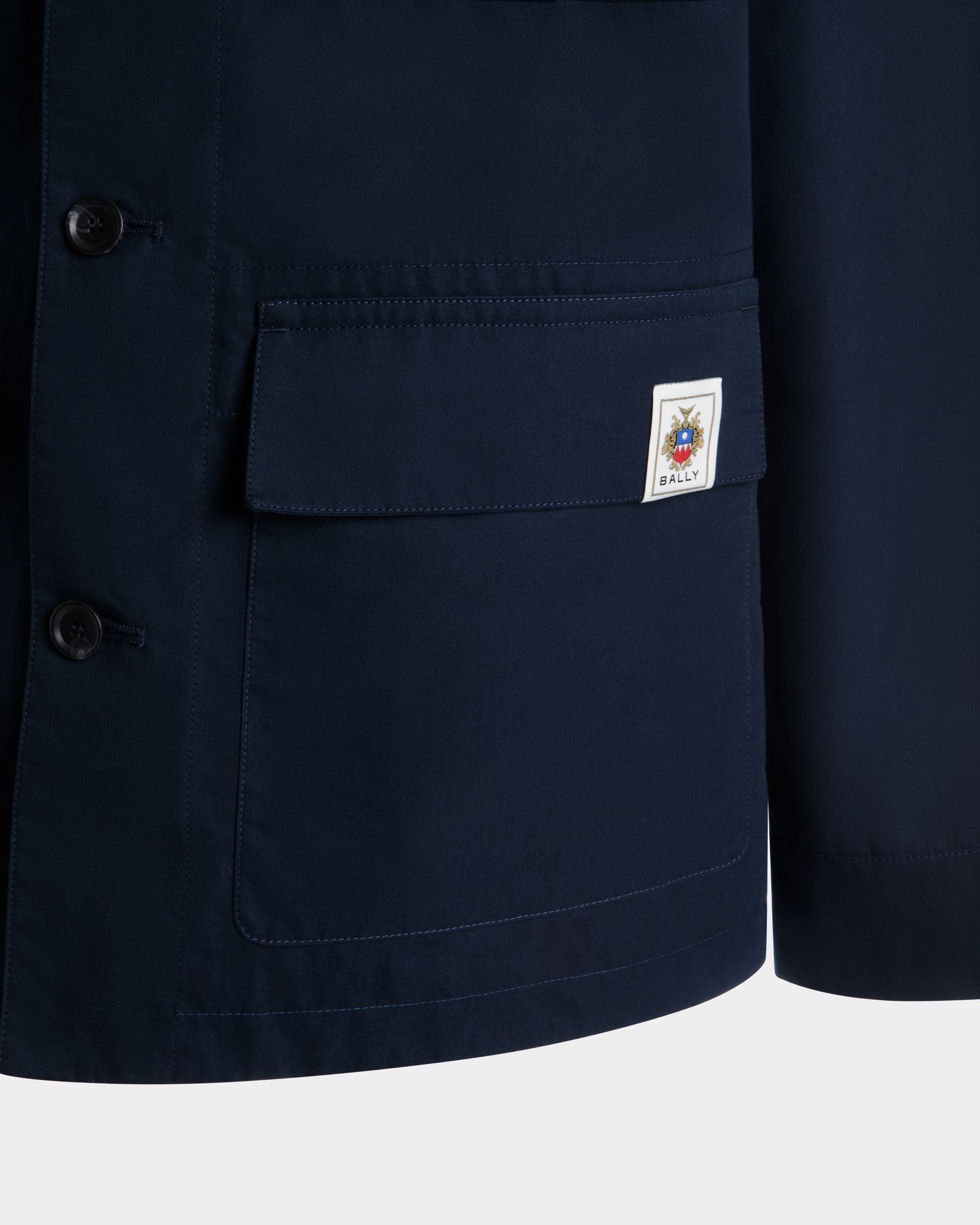 Bally Global - Veste De Treillis En Coton Mélangé Navy Blue - Bleu