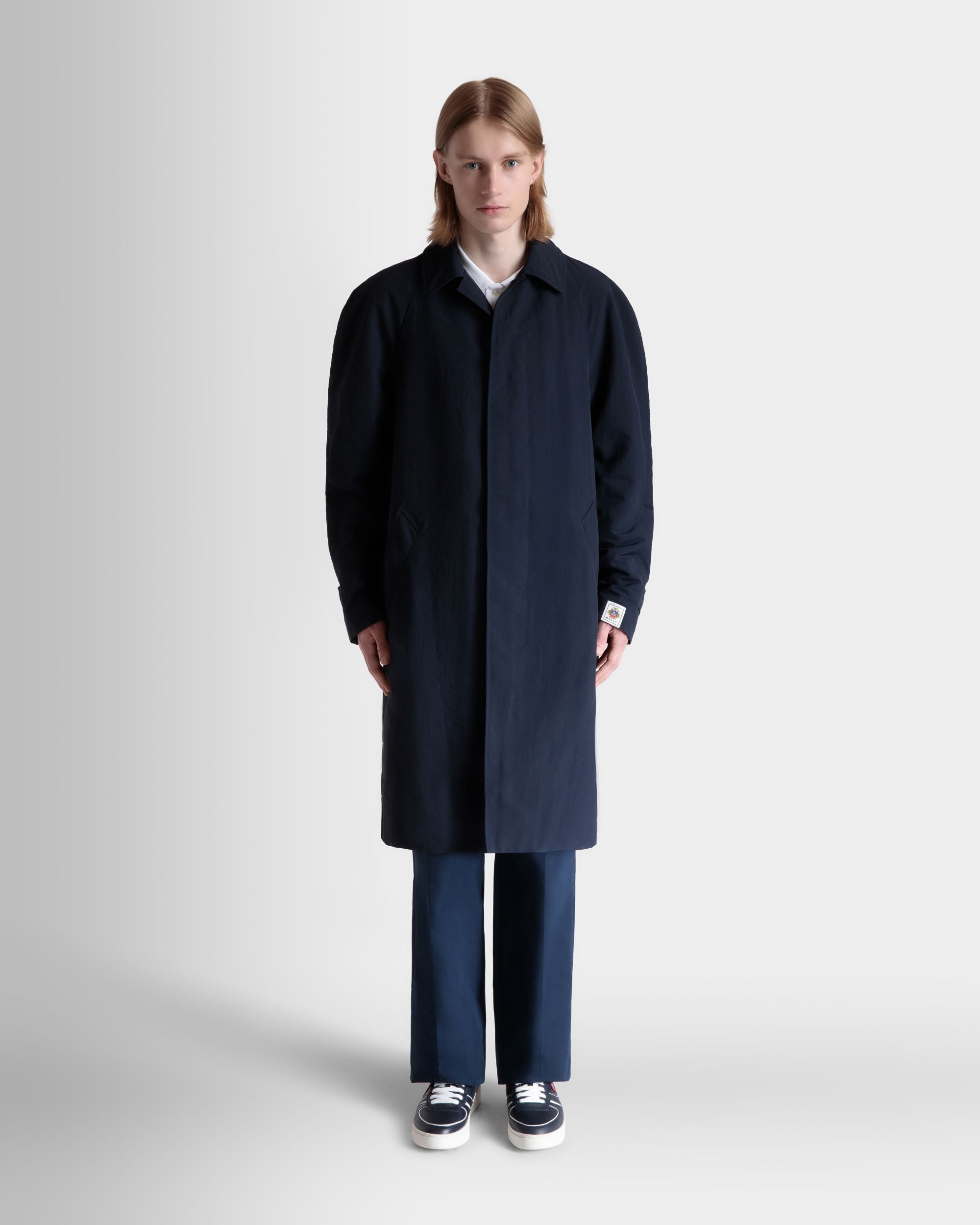 Bally Global - Trench En Nylon Navy Blue - Bleu