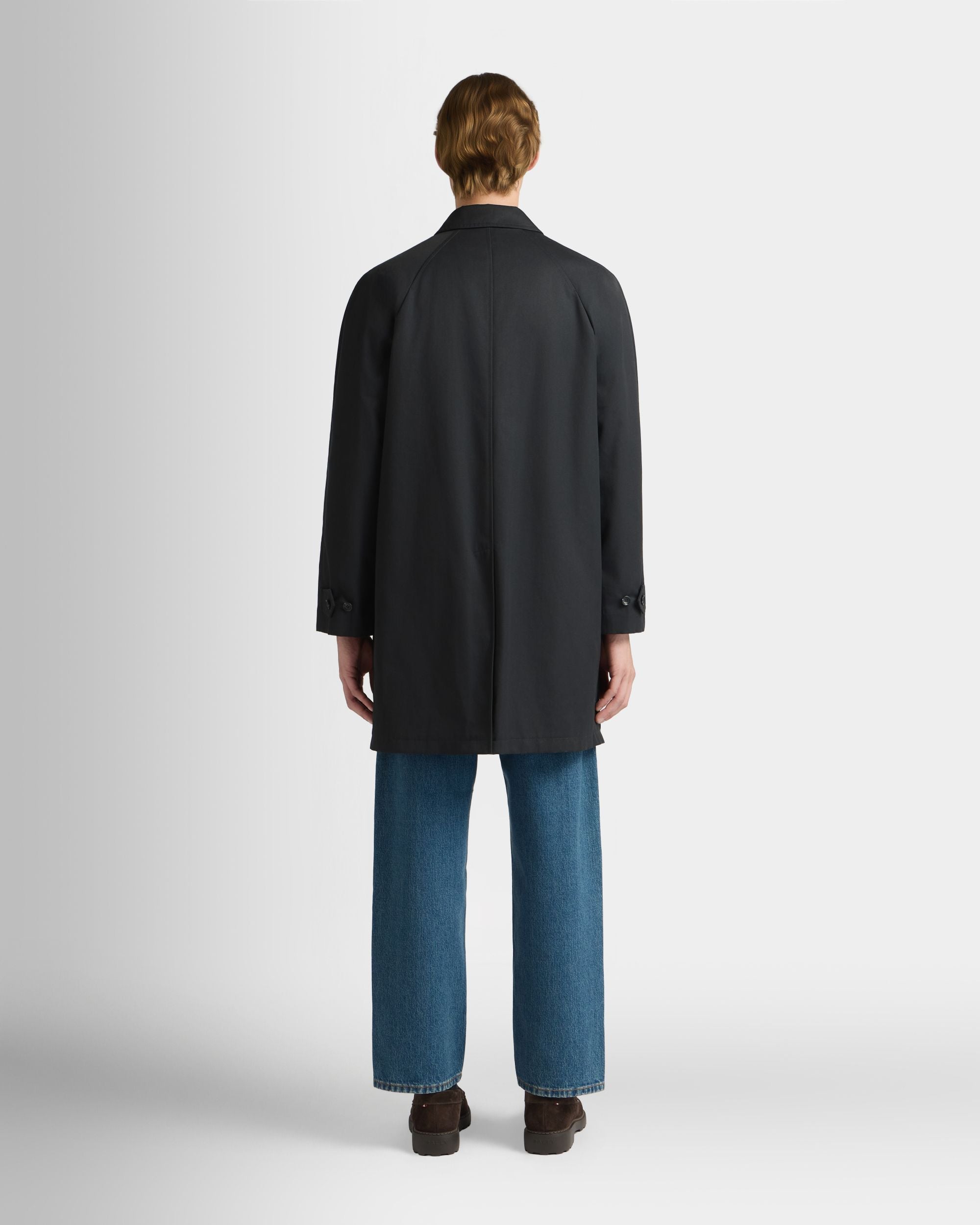 Bally Global - Manteau Car en mélange de coton et de polyester Navy Blue - Bleu
