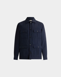 Overshirt in Navy Blue Nylon