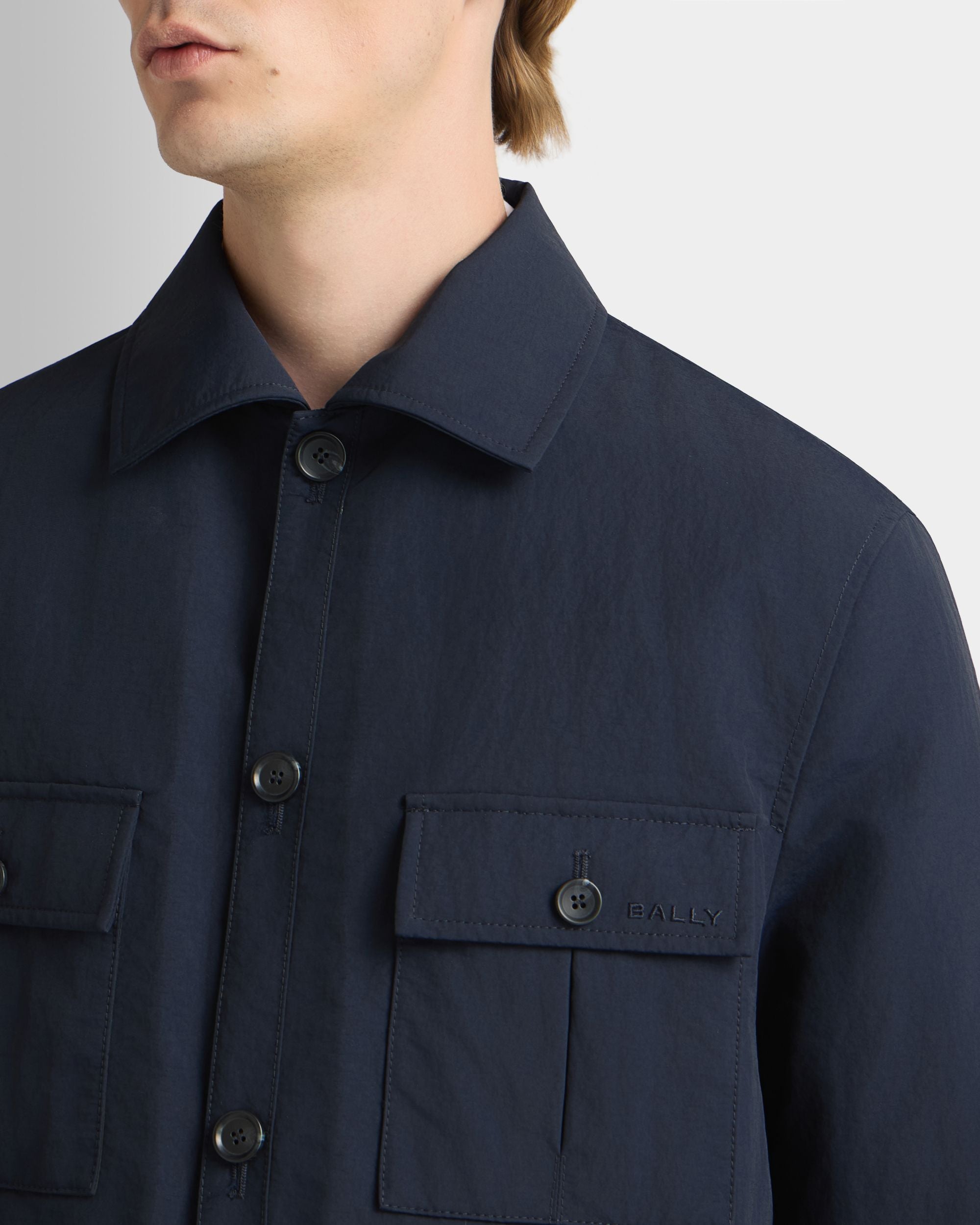 Bally Global - Overshirt in Navy Blue Nylon - Blue