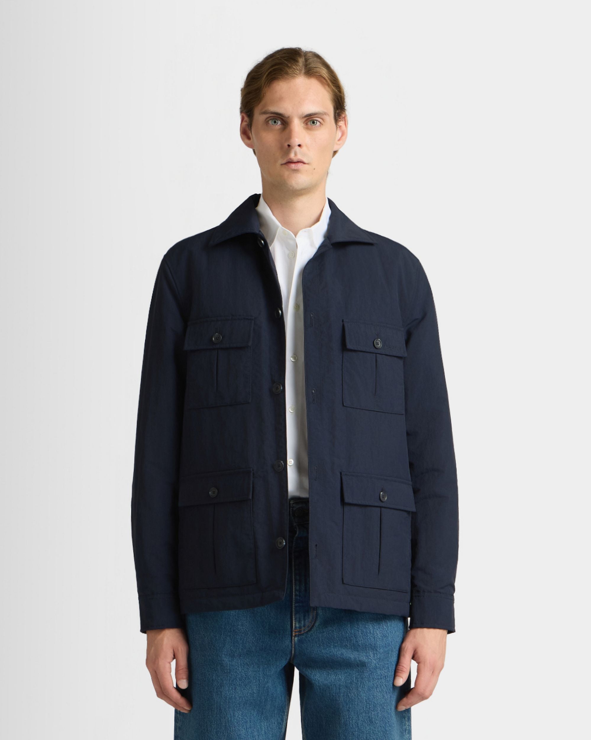 Bally Global - Overshirt in Navy Blue Nylon - Blue