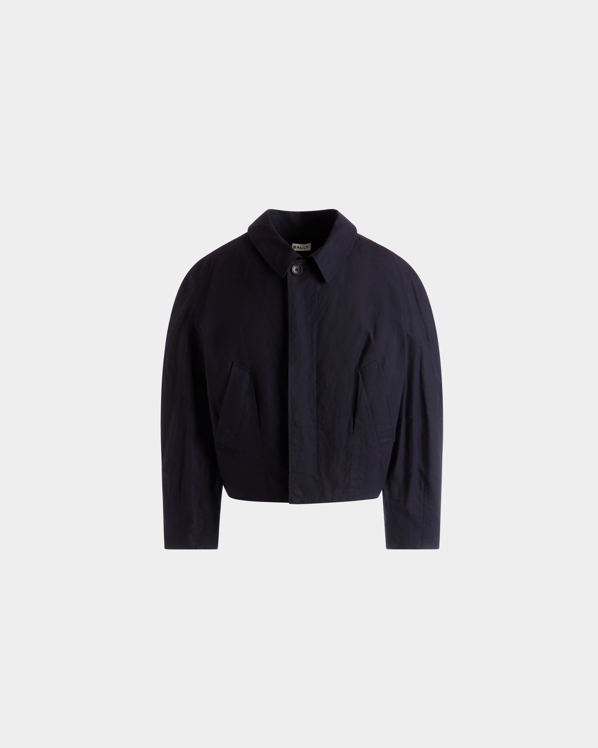 Bally Global - Cropped Blouson in Navy Blue Cotton - Blue
