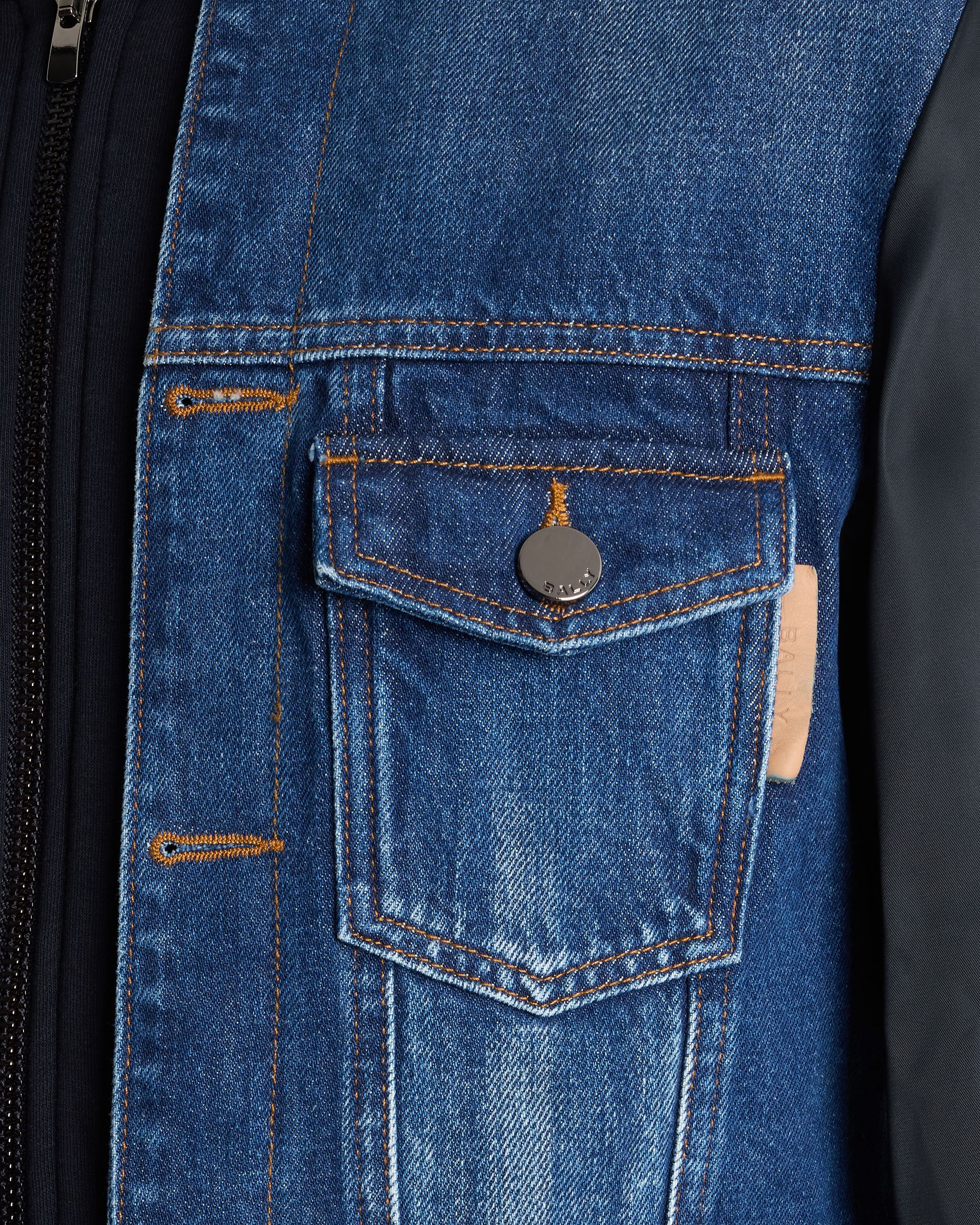 Bally Global - Hooded Trucker Jacket in Medium Blue Cotton - Blue