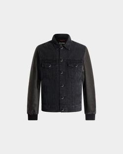 Trucker Jacket in Dark Grey Cotton