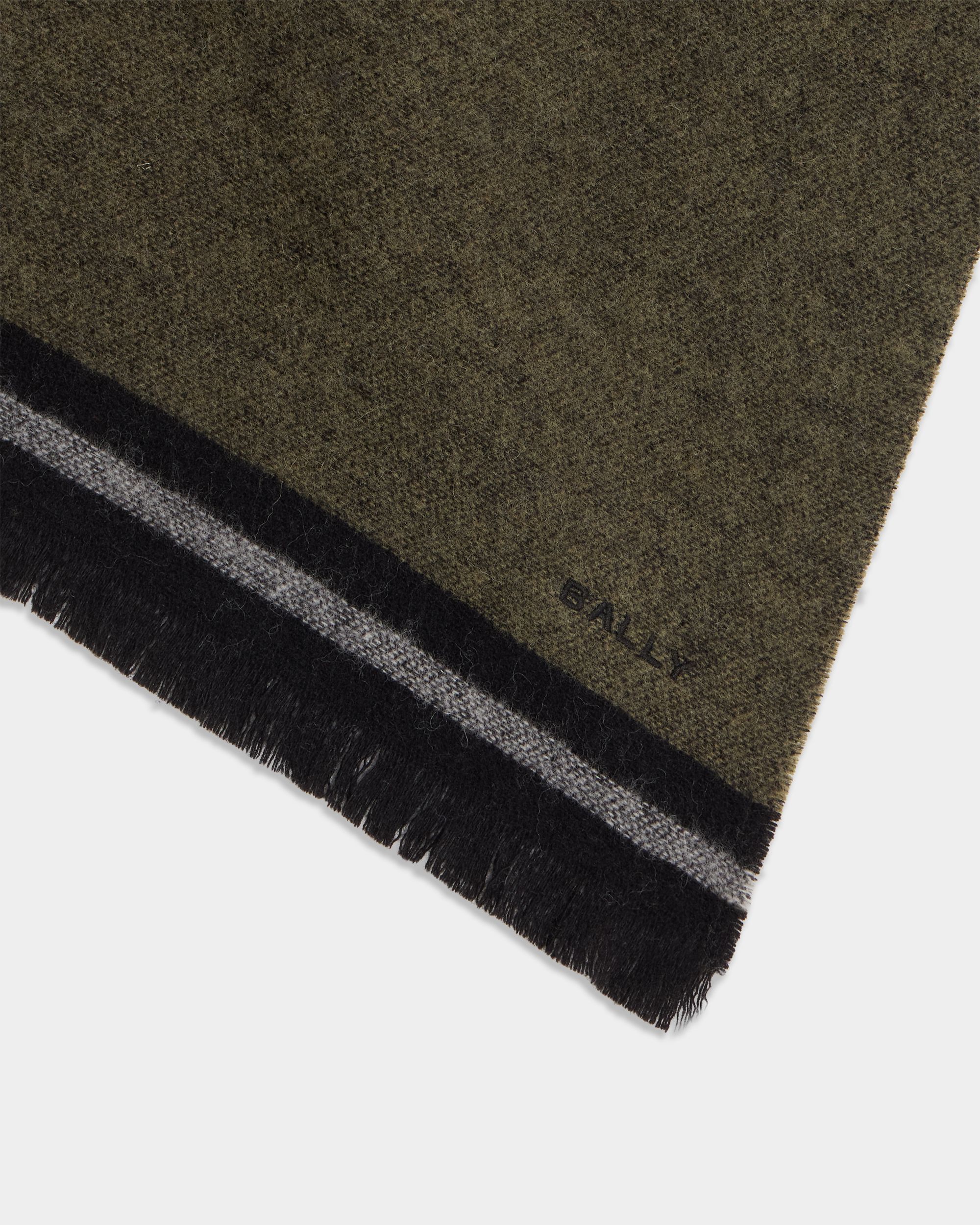 Bally Global - Scarf in Military Green Wool - Green