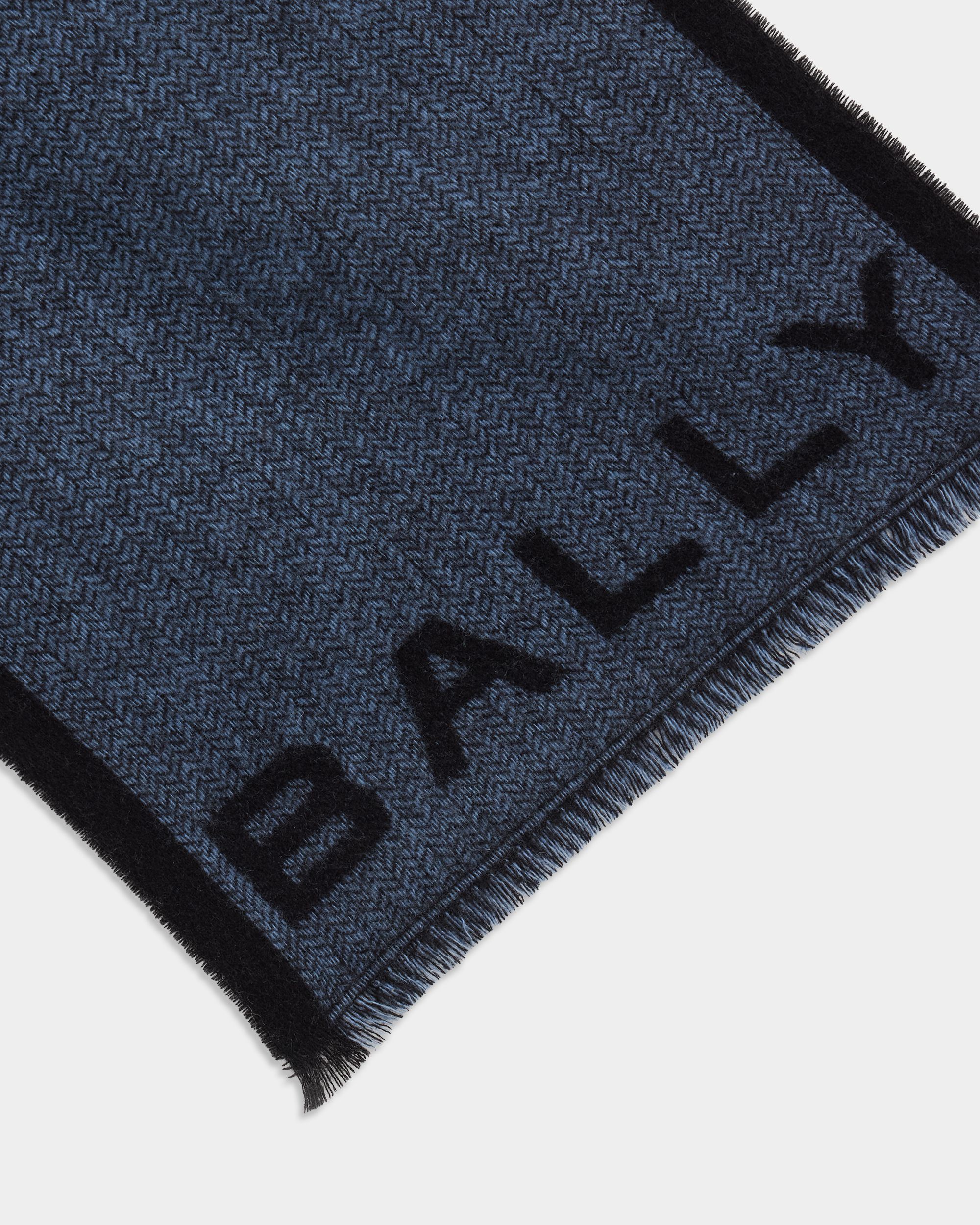Bally Global - Scarf in Navy Blue Wool - Blue