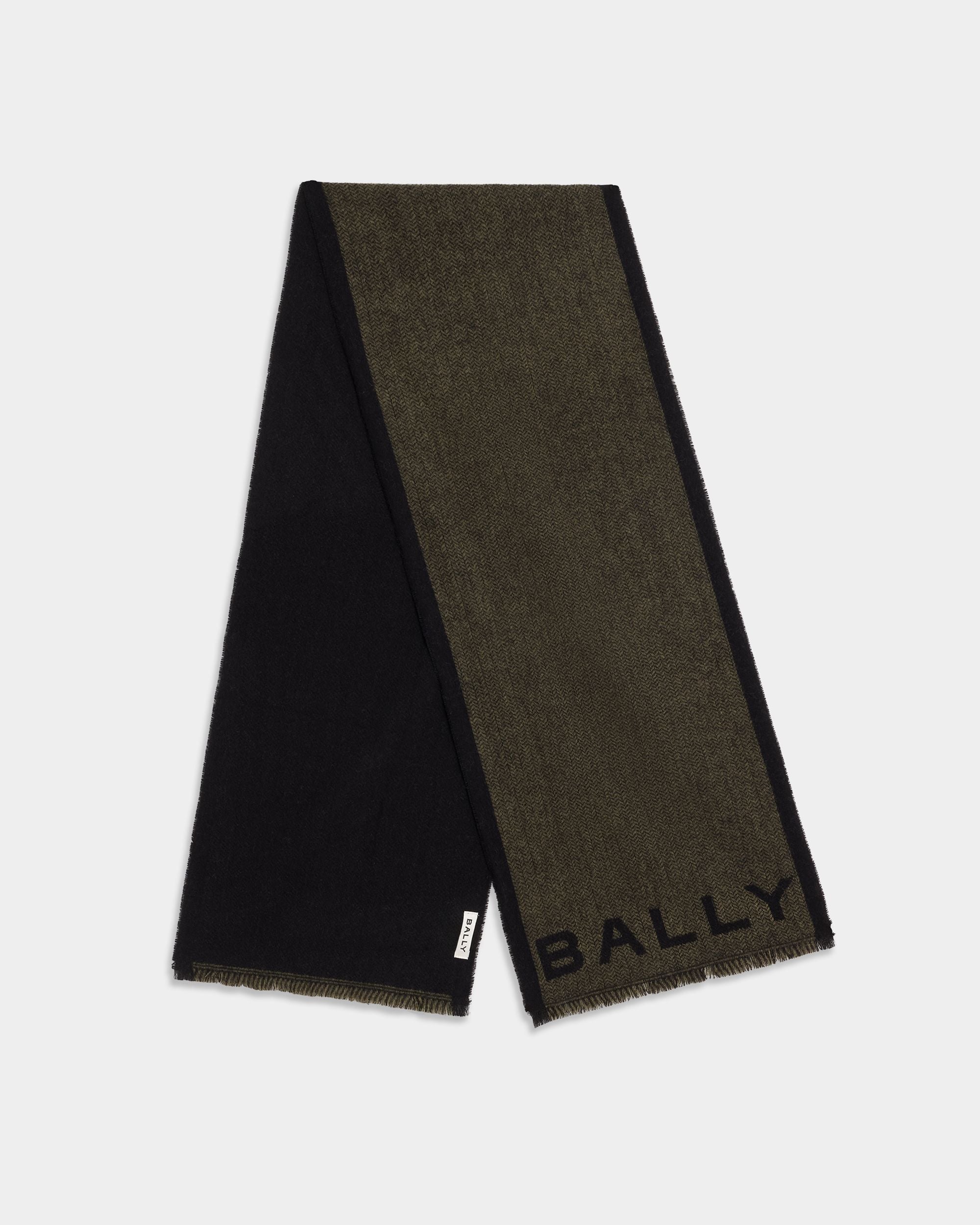 Bally Global - Scarf in Military Green Wool - Green
