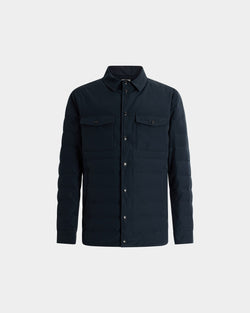 Overshirt in Navy Blue Cotton-Polyester Fabric