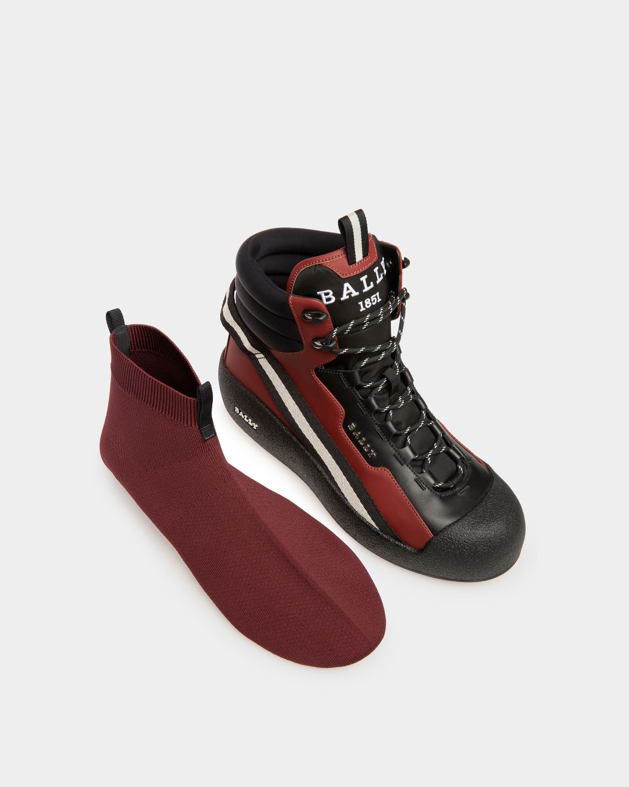 Bally Global - Clyde Leather Snow Boots In Black & Heritage Red - Black