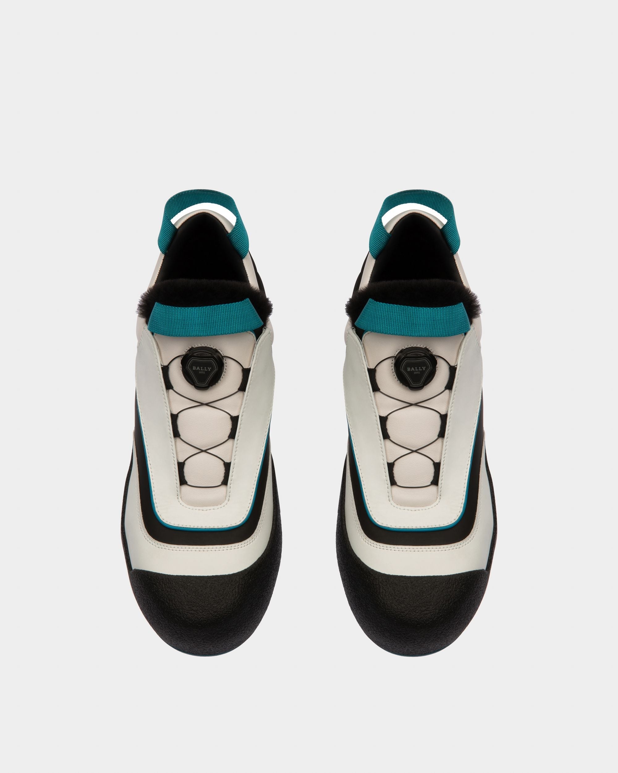 Bally Global - Curtys Leather Snow Boots In White & Black - Multicolor