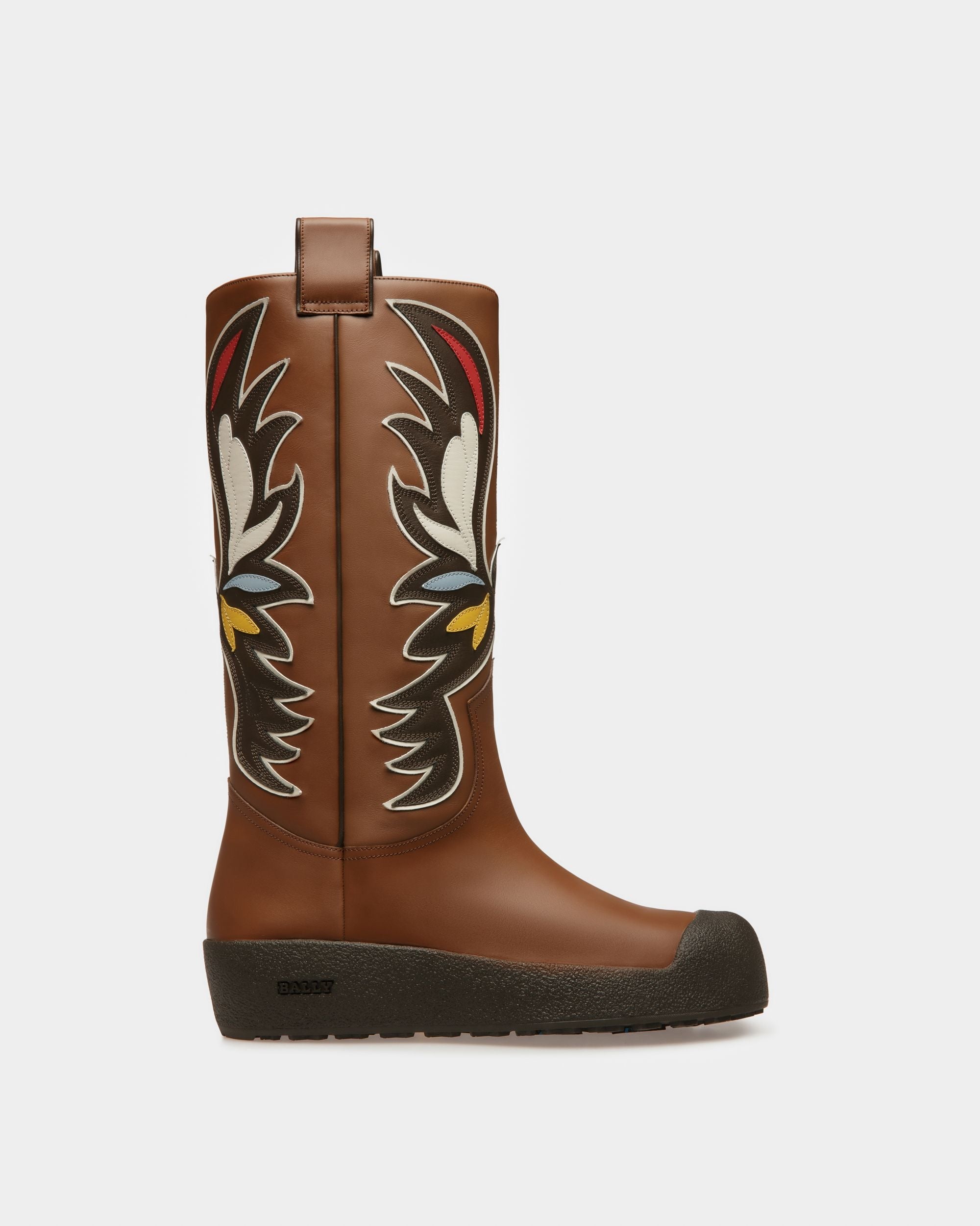 Bally Global - Chambery Bottes De Neige En Cuir Brun Et Marron Ébène - Marron