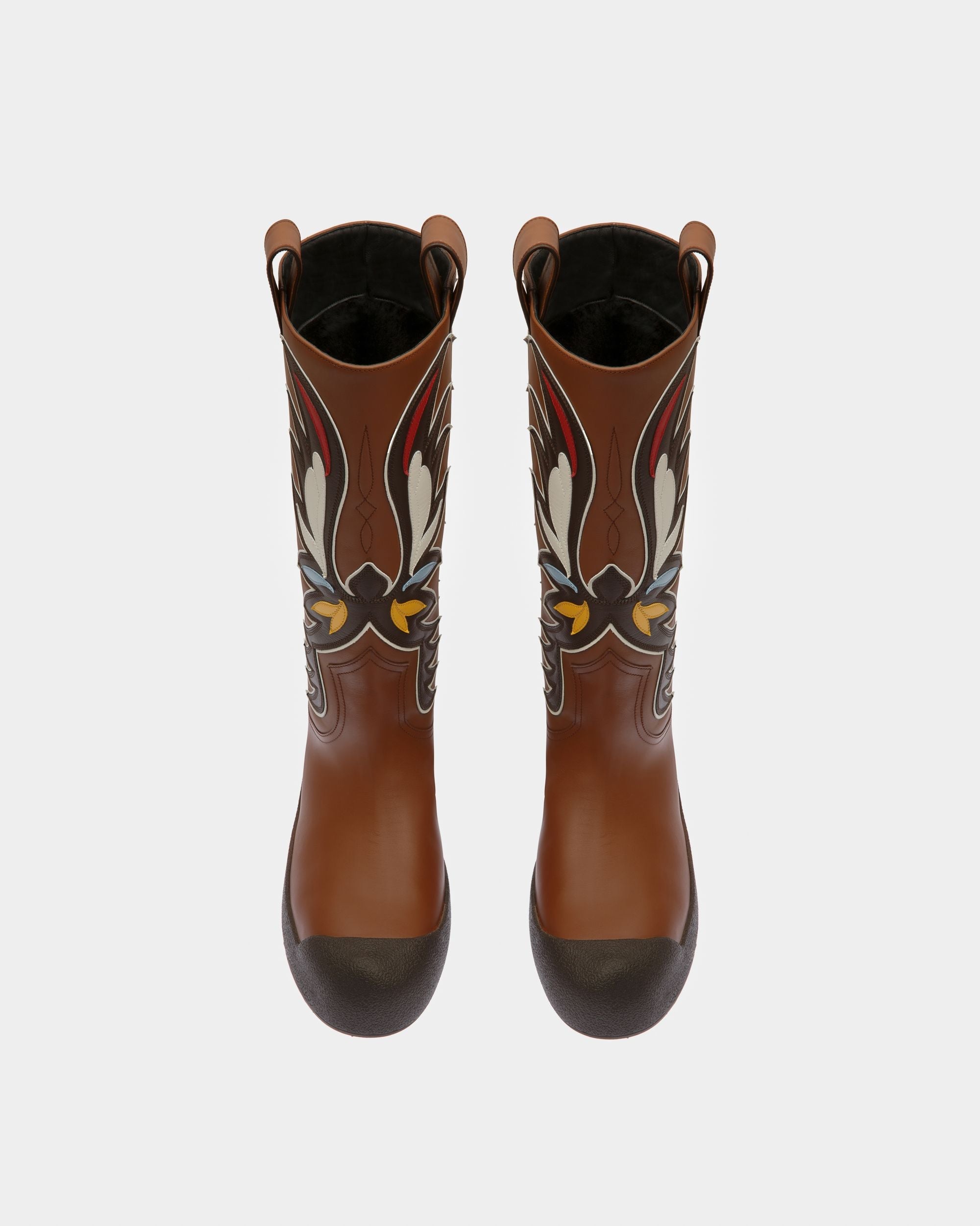Bally Global - Chambery Bottes De Neige En Cuir Brun Et Marron Ébène - Marron