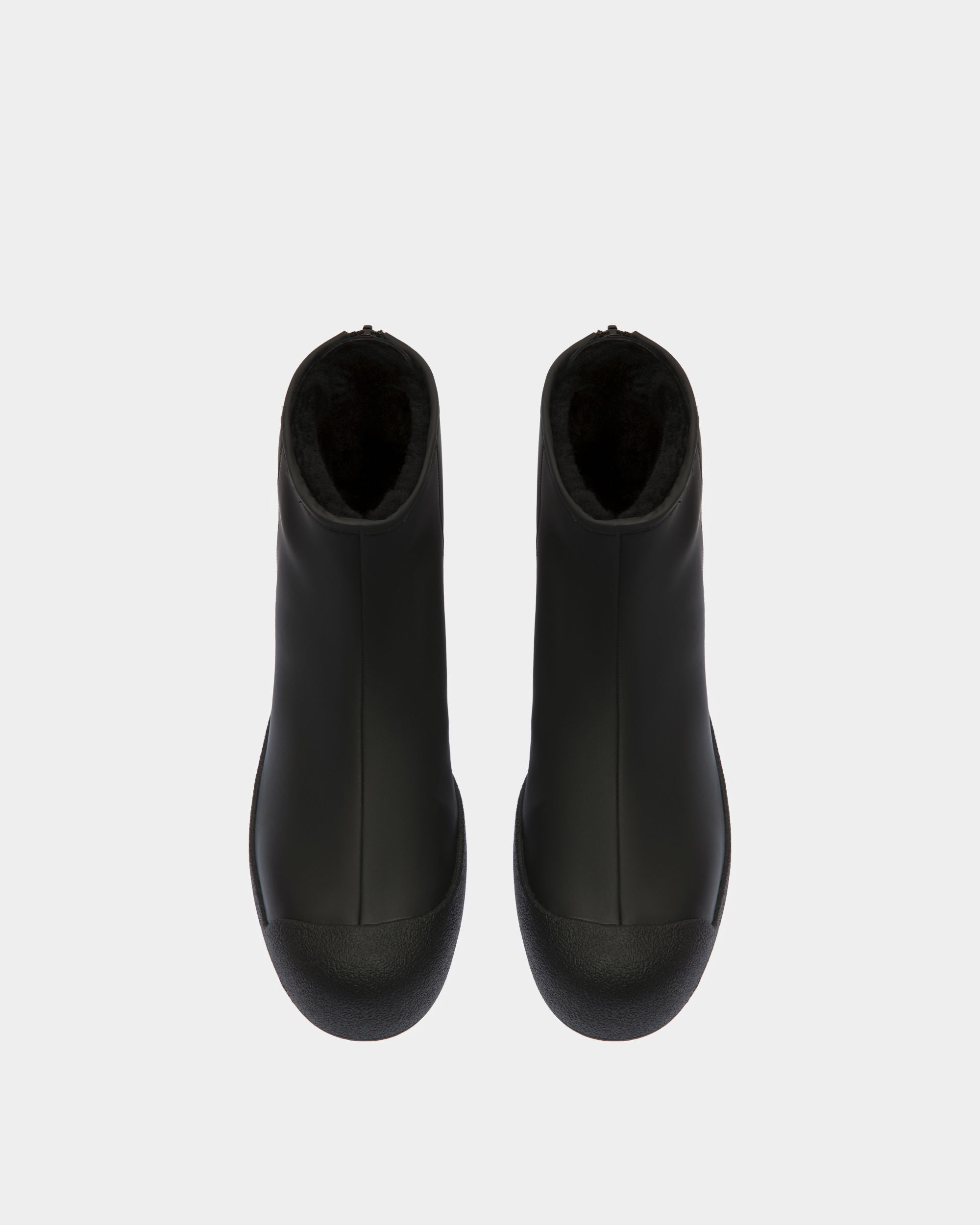 Bally Global - Curling Collection Bootie in Black Rubberized Leather - Black