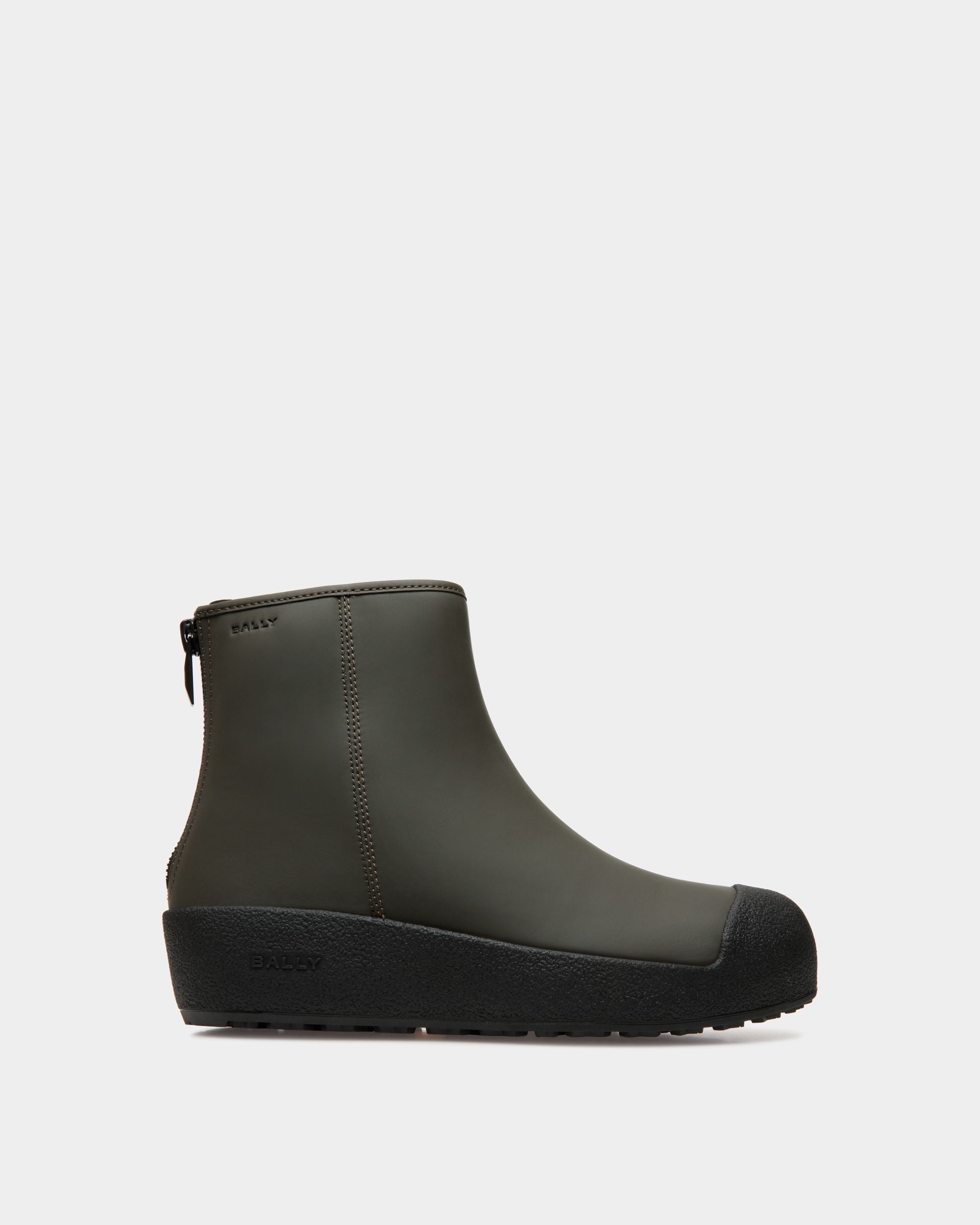 Bally Global - Bottine Bally Curling En Cuir Caoutchouté Military Green - Vert