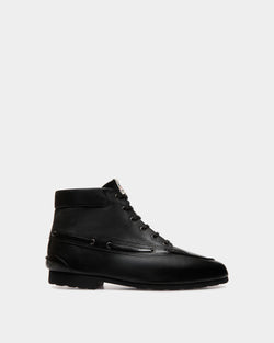 Bottine Plume En Cuir Noir