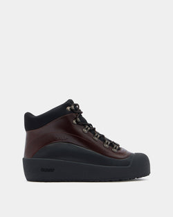 Bally Curling Bootie in Brown Leather