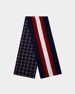 Jacquard Scarf In Midnight Wool