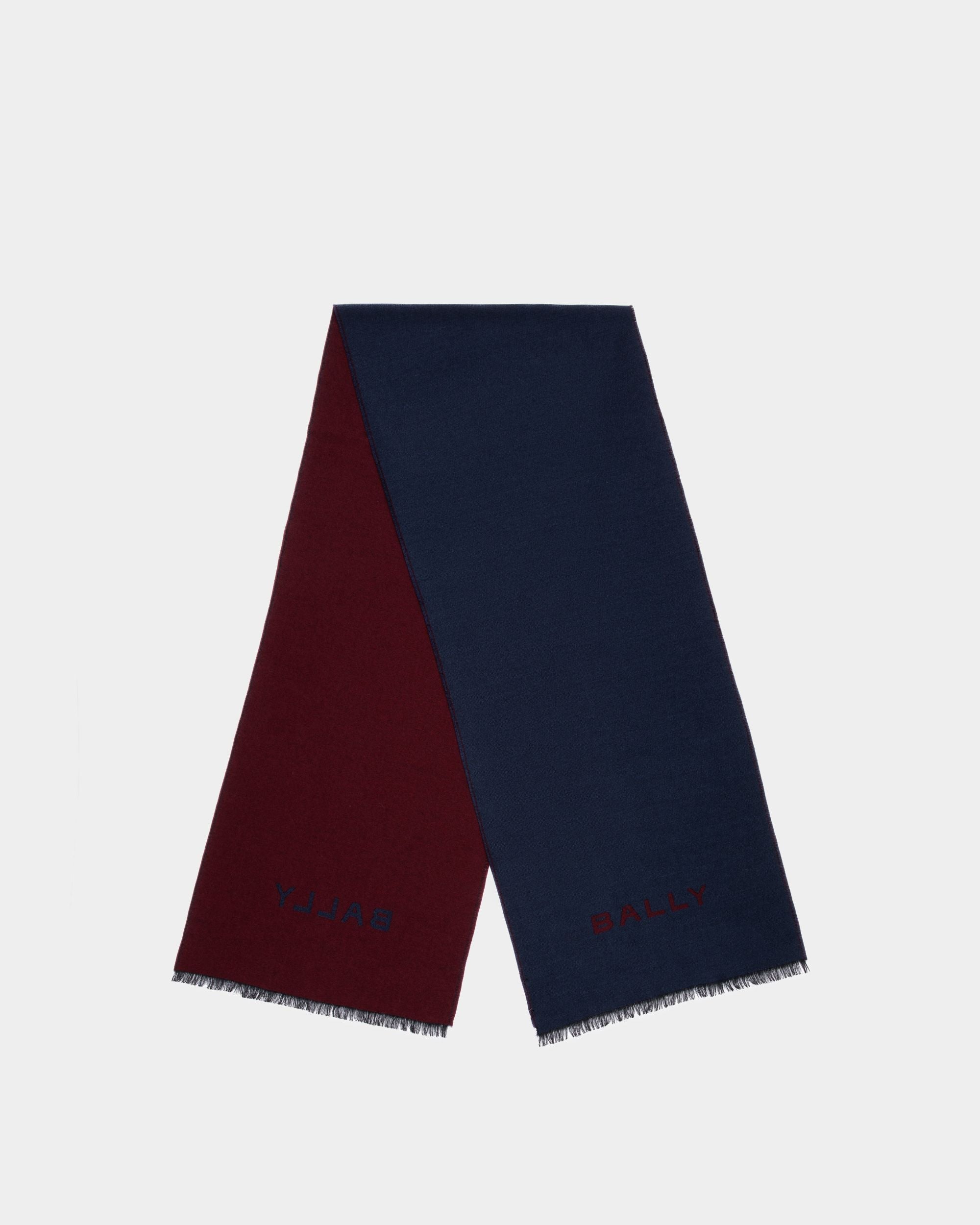 Bally Global - Scarf In Blue And Red Wool - Blue