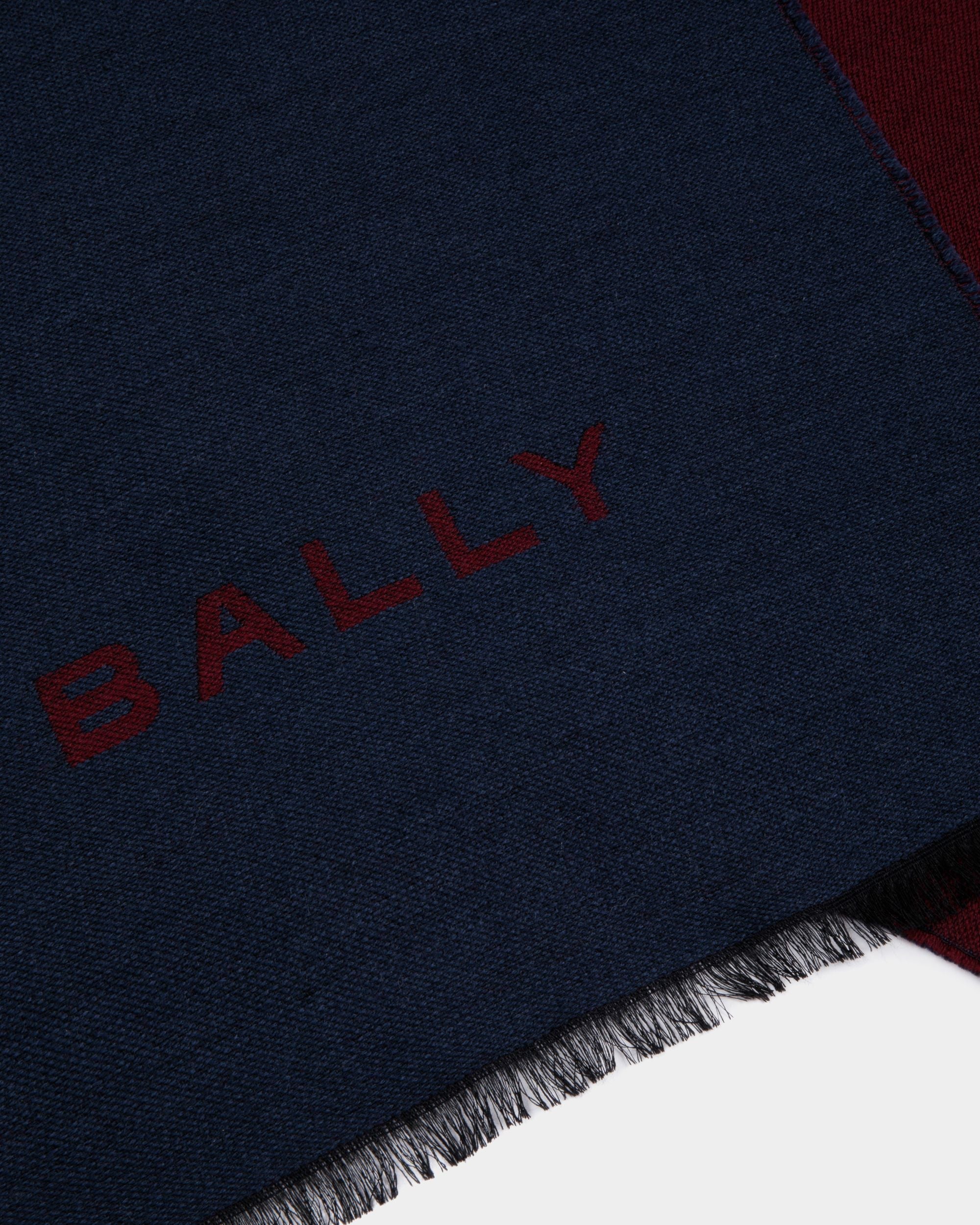 Bally Global - Scarf In Blue And Red Wool - Blue