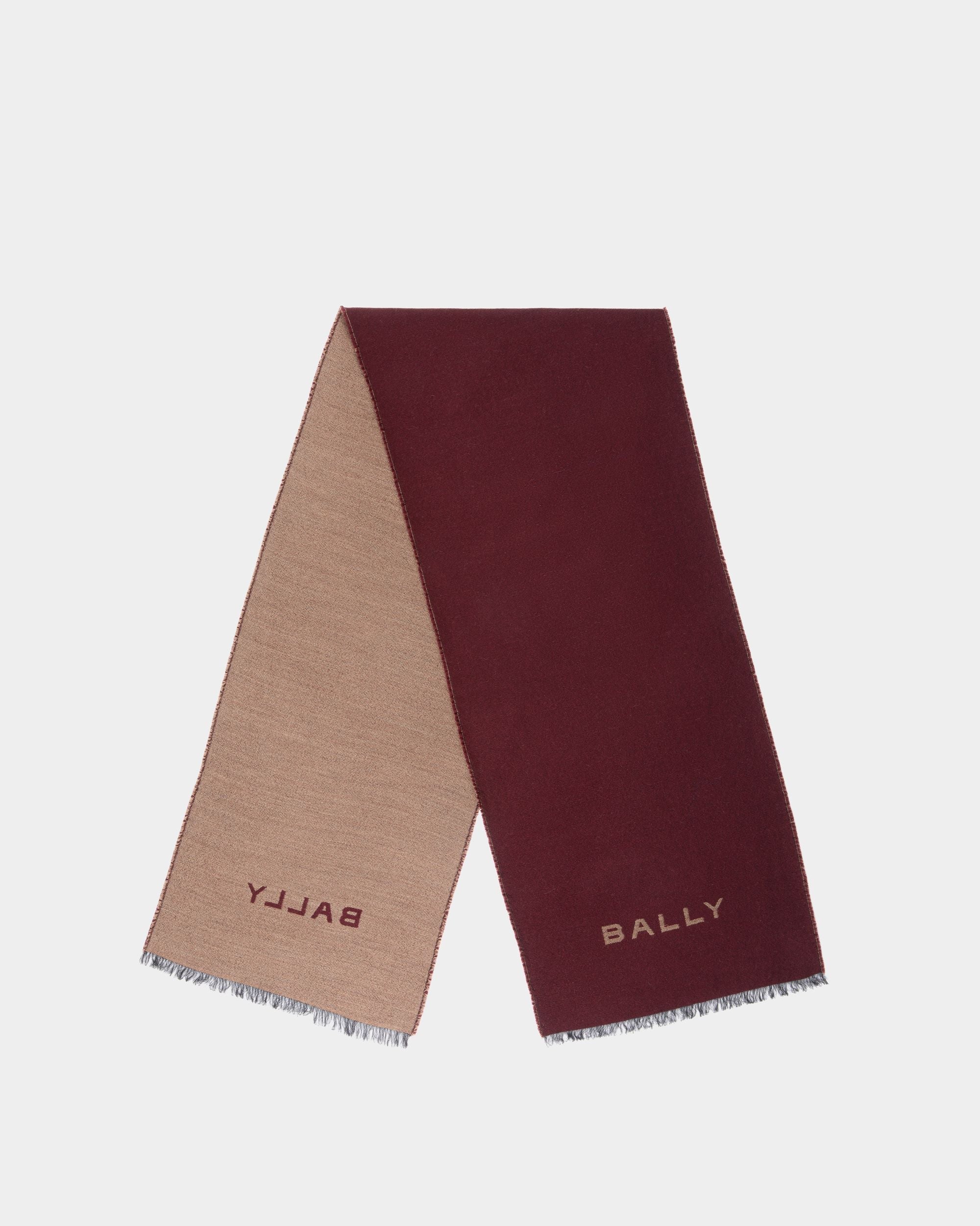 Bally Global - Écharpe Avec Logo En Laine Mélangée Andorra - Bordeaux