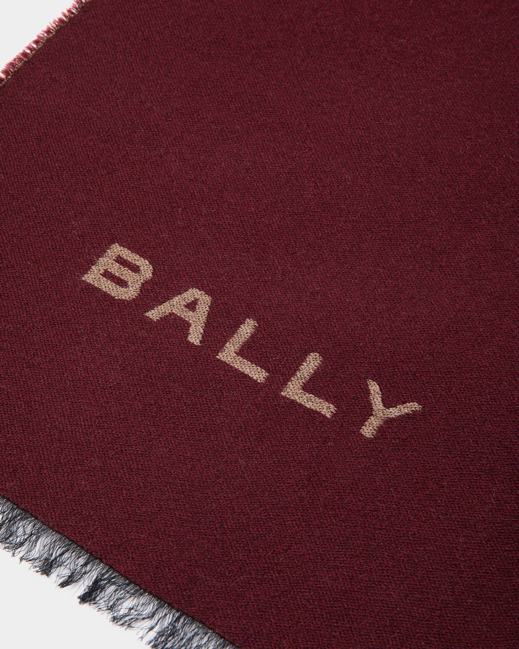 Bally Global - Écharpe Avec Logo En Laine Mélangée Andorra - Bordeaux