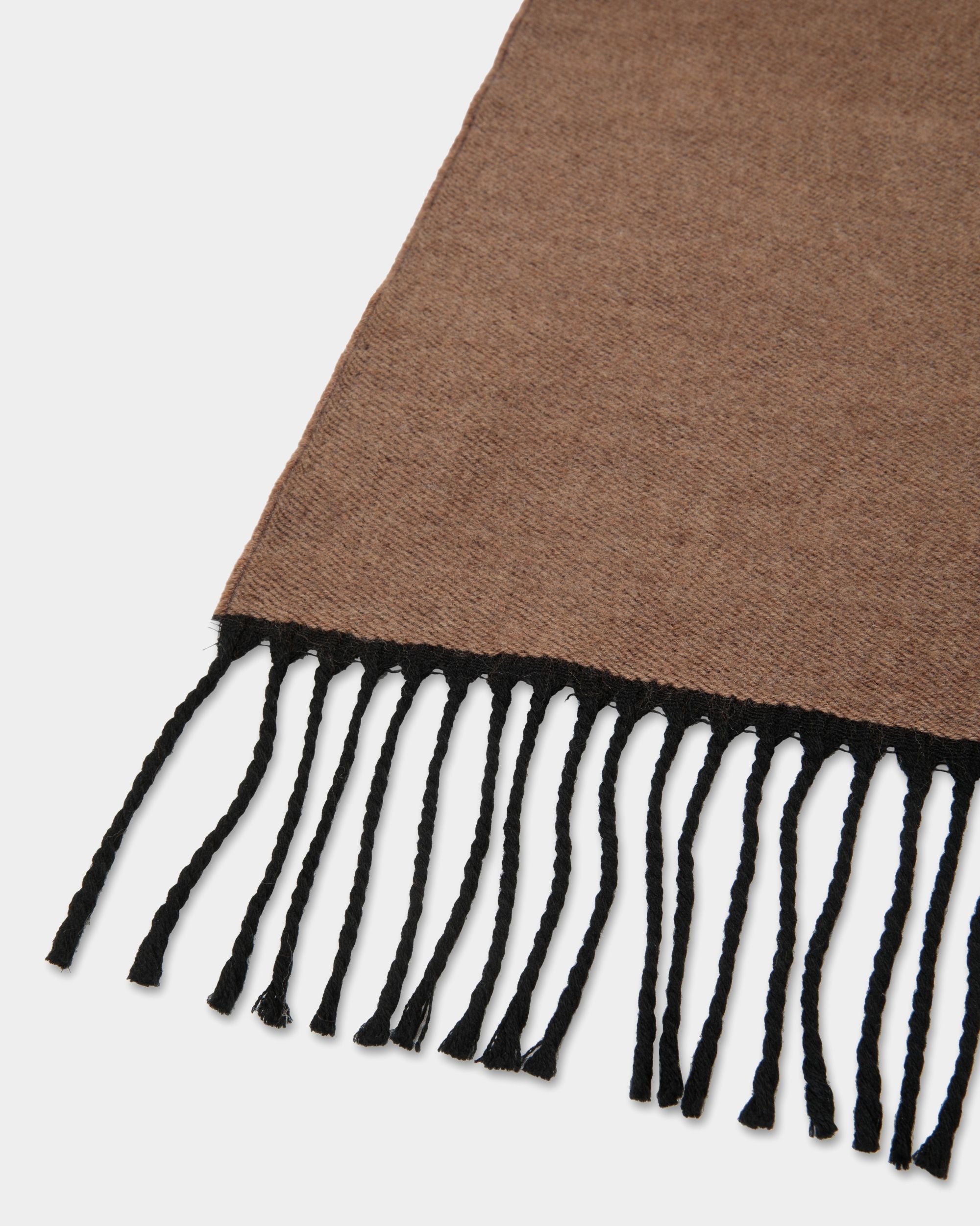 Bally Global - Scarf With Logo In Brown And Ebano Wool - Multicolor