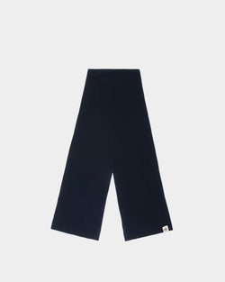 Scarf With Bally Crest Logo In Navy Blue Wool