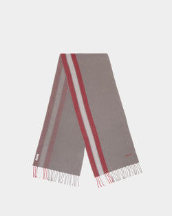 Bufanda De Mezcla De Cachemira Gris Oscuro Con Detalle Bally Ribbon