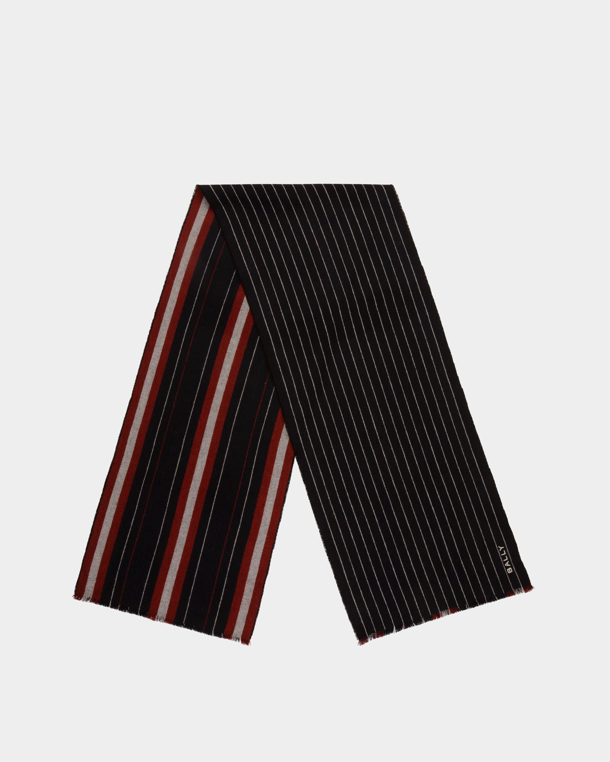 Bally Global - Scarf in Navy Blue Wool - Bleu
