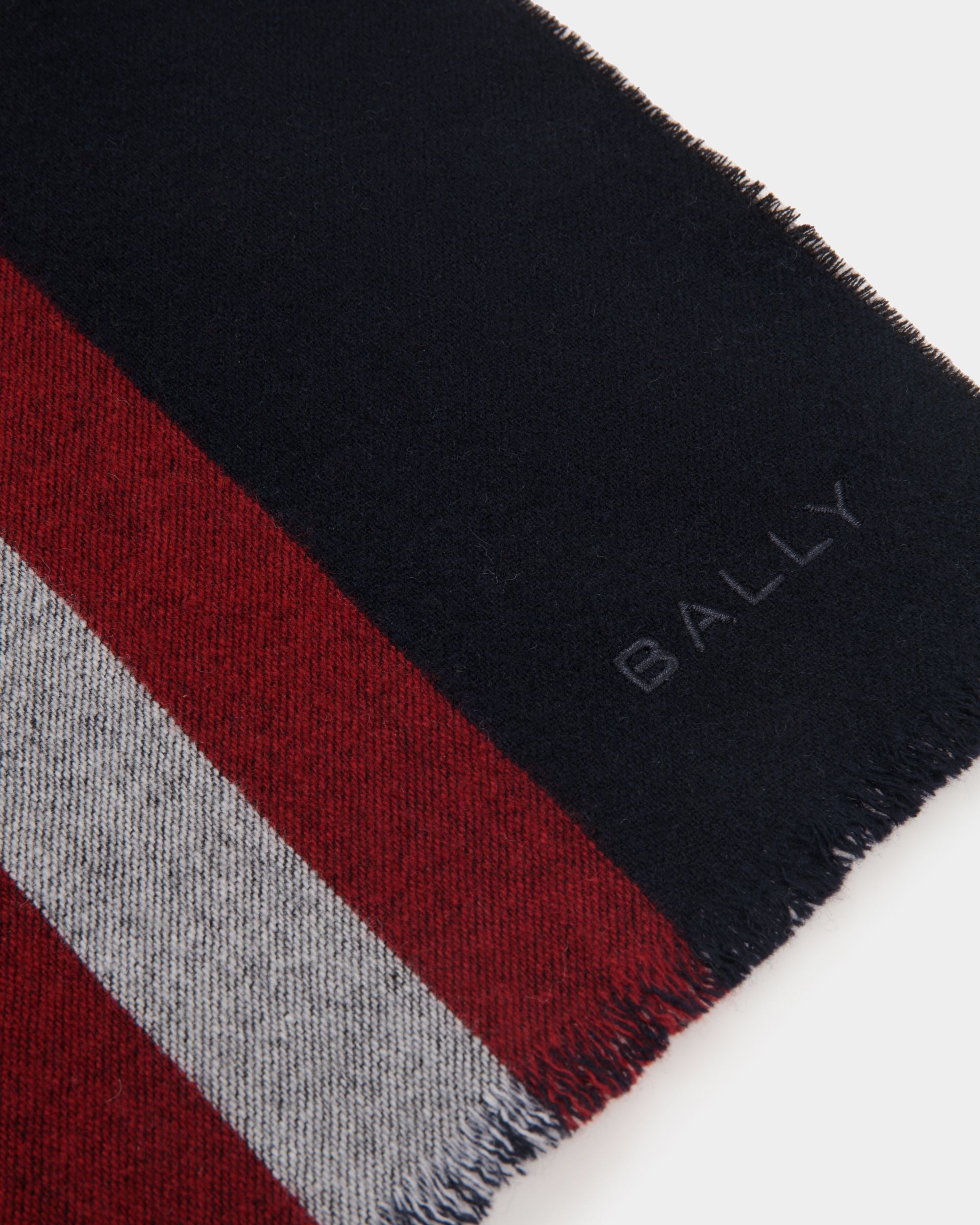 Bally Global - Scarf in Navy Blue Wool - Blue